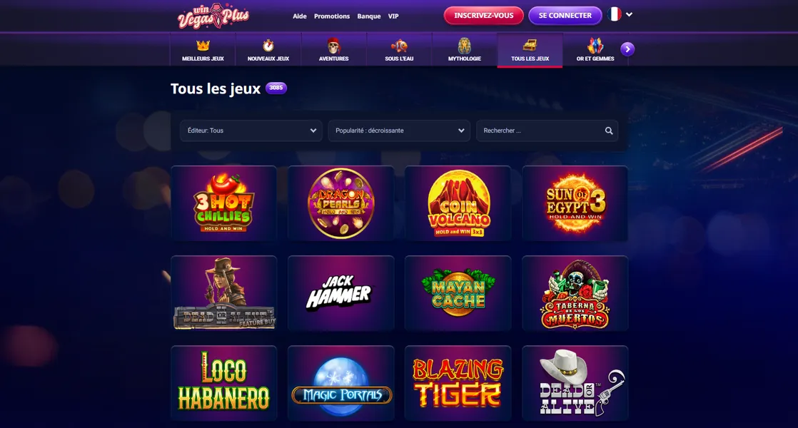 Jeux disponibles sur Vegas Plus Casino en ligne: slots, table et live Jeux disponibles sur Vegas Plus Casino en ligne